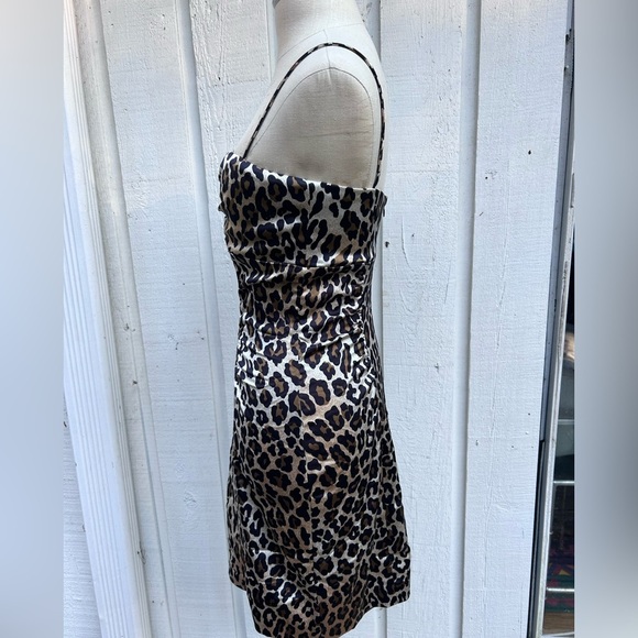 Vintage Y2K Cache cheetah leopard print bodycon tight mini dress size 2 - Picture 4 of 8